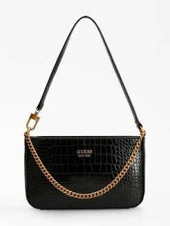 Guess Laukku Katey Croc Mini Top Zip Shldr Black 5 Guess Laukku Katey Croc Mini Top Zip Shldr Black -GUESS myymälä 235030 0