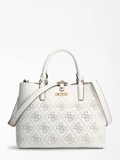 Guess Laukku Amara Girlfriend Satchel White -GUESS myymälä 235107 0